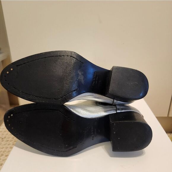 Rag & Bone "Walker" Silver Metallic Leather Chelsea Boots Sz.7/37 Ret.$495 - Picture 10 of 11